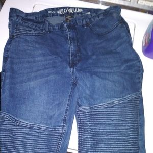 Mens slimfit hollywood jeggings jeans ribbed